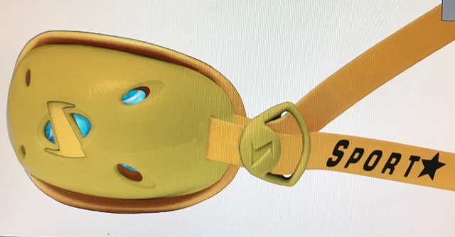 SportStar X-1 Evolution GX-4 Gel Hard Cup Chin strap - Yellow Size L/XL